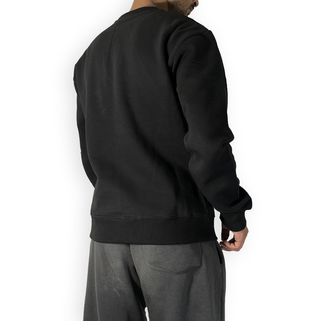 Winter black fleece sweatshirt